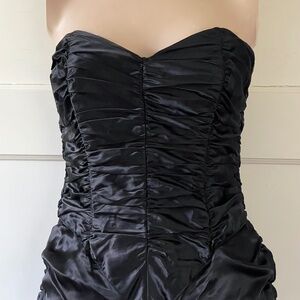 Vintage Gunne Sax Bustier Satin Dress | Couture Style Ruched Dress | Size 8